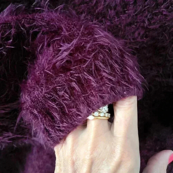 Philosophy Fuzzy deep burgundy sweater S-M - Picture 3 of 5